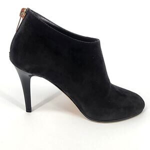 Jimmy Choo Black Suede Ankle Booties with Gold Zipper | Women’s 34.5 (US 4.5)